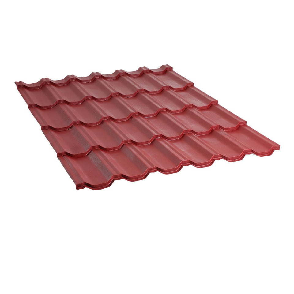 მეტალოკრამიტი ფერადი თუნუქის სახურავი 0.5X1200 ხაოიანი RAL3005 NOVA