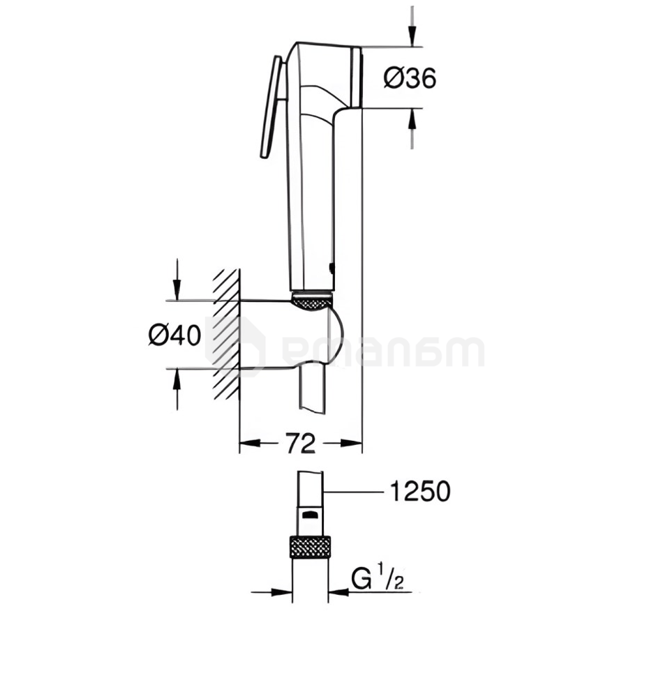 ბიდეს კომპლექტი Grohe VITALIO TRIGGER SPRAY 26175001