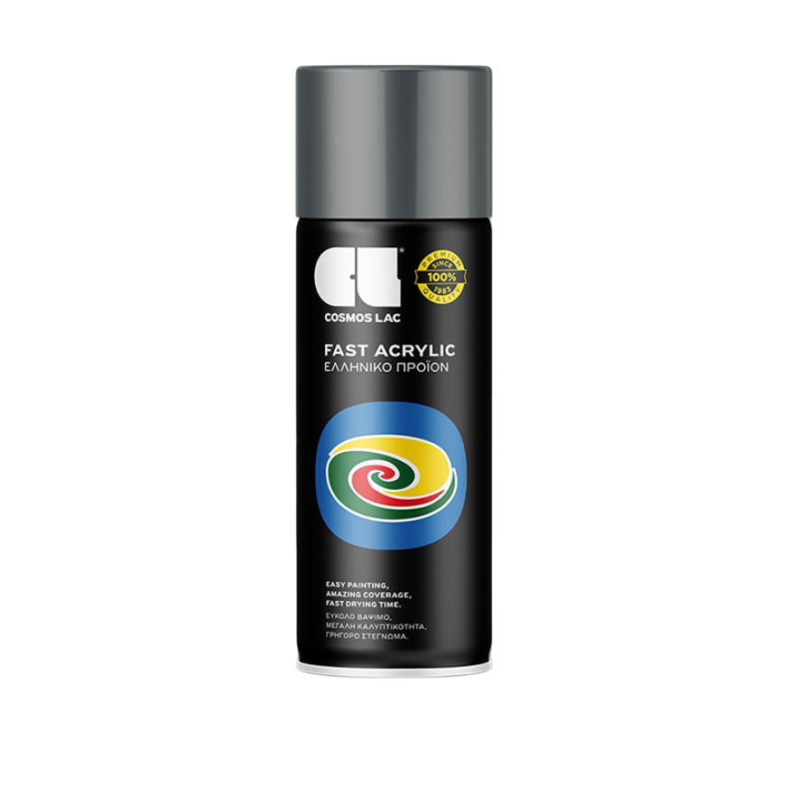 ლაკ-სპრეი საღებავი Cosmos Lac FAST ACRYLIC RAL7011 მუქი ნაცრისფერი 400 მლ