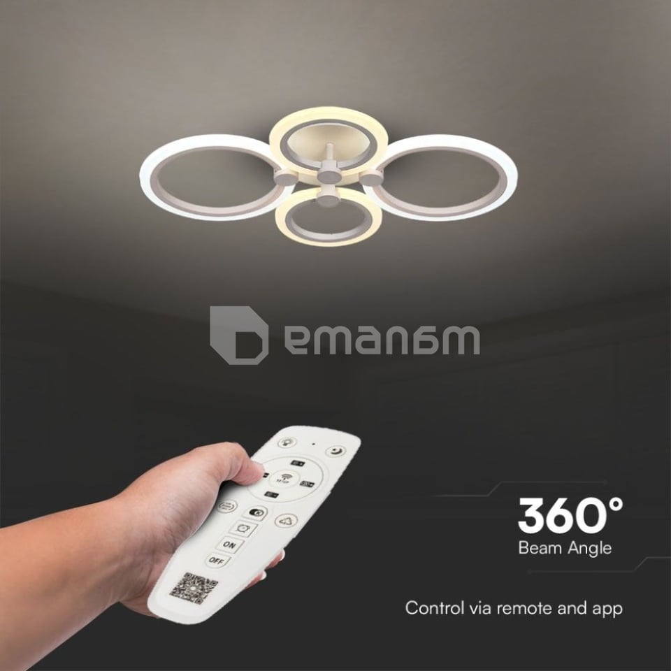 ჭაღი LED 45W 3900Lm თეთრი  IP20 VT-7717 23394