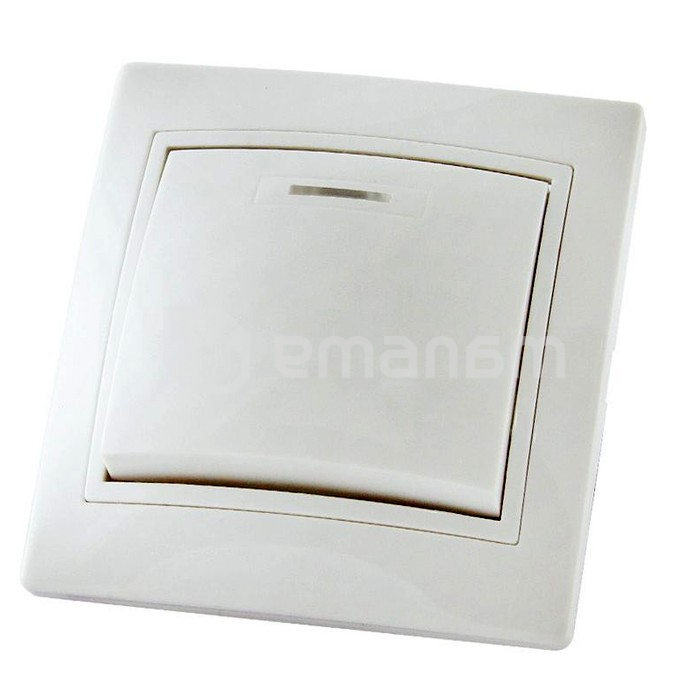 ჩამრთველი განათებით TDM SQ1814-0004 1 კლავიშიანი თეთრი