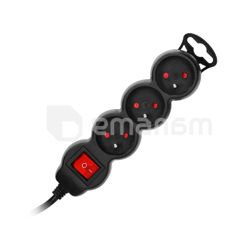 დამაგრძელებელი ORNO 3х3მ 3x1.0მმ Schuko ამომრთველი შავი