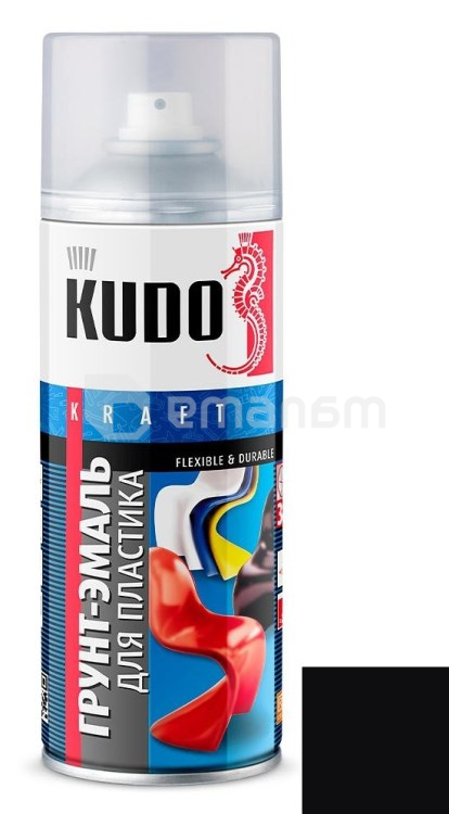 გრუნტი-ემალი პლასტმასისთვის Kudo KU-6002 520 მლ შავი