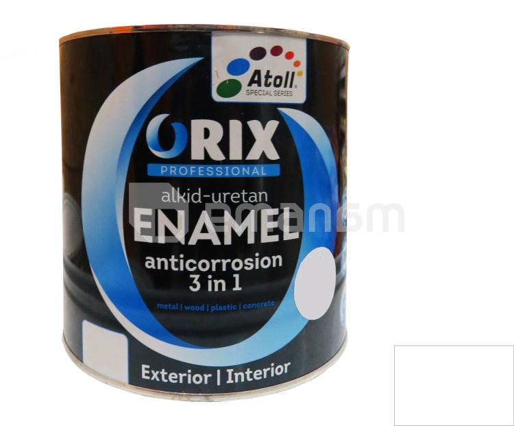 ემალი ანტიკოროზიული Atoll Orix Color 3 in 1, 2 ლ თეთრი RAL 9010