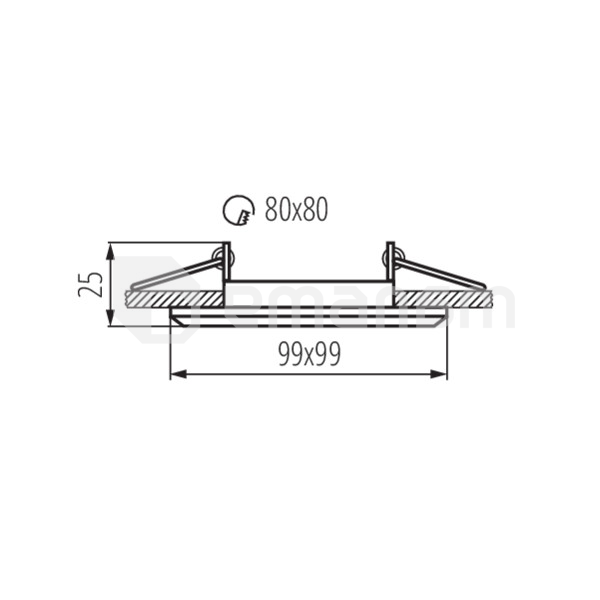 სანათი წერტილოვანი Kanlux ALREN R DTL-B 26757 Gx5.3/GU10 1x MAX 35W