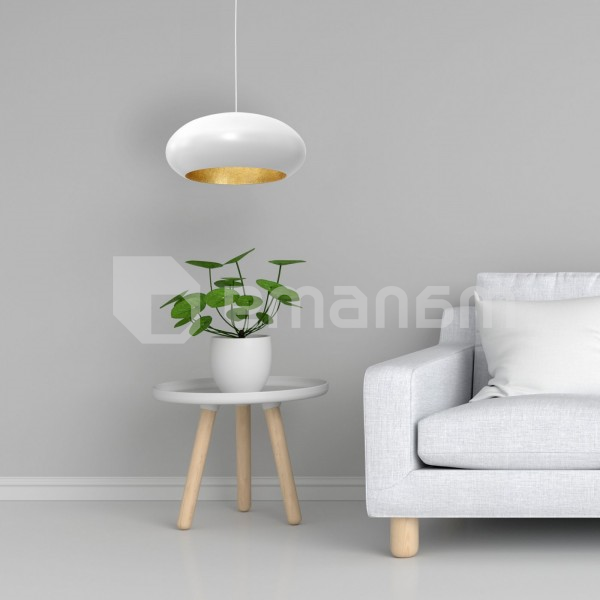 საკიდი LUMINEX 1 Oval E27 1x MAX 60W თეთრი ოქროსფერი 1677