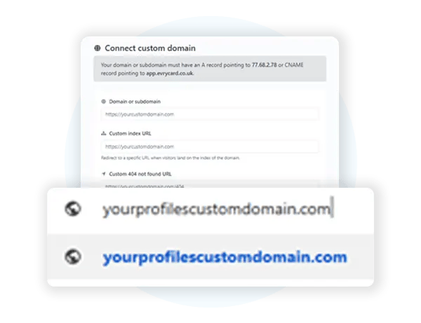 Integration with a custom domain.