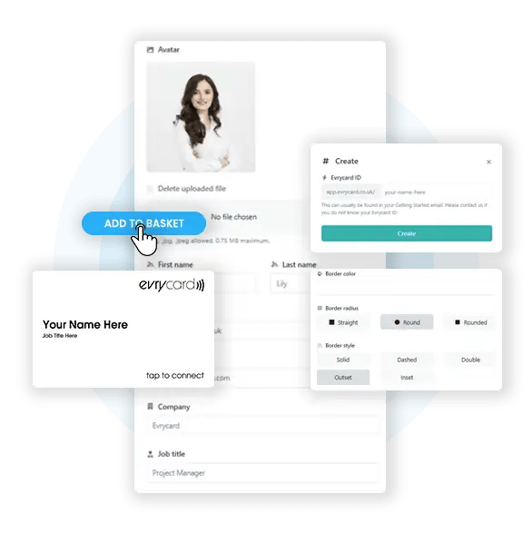 contactless digital business card profile editing