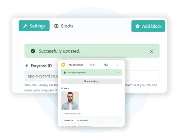 Instant updates on your digital business card
