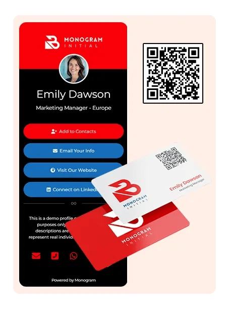 Emily's nfc business card and profile