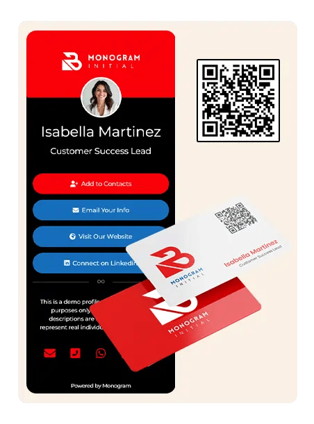 Isabella Martinez's NFC card and profile