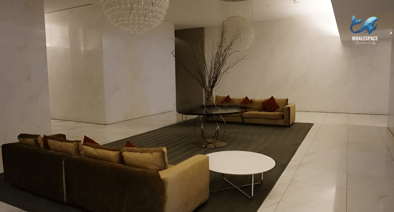 Elegant and spacious lounge area with comfortable seating and sophisticated decor
