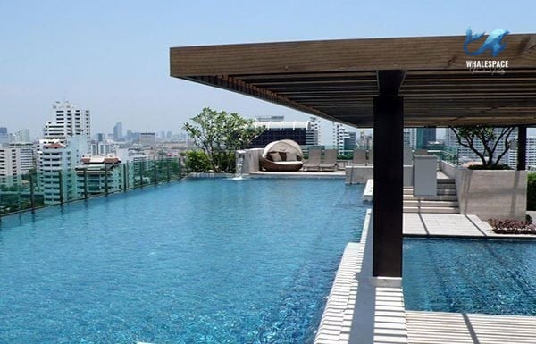 Stunning infinity pool overlooking the city skyline