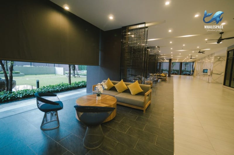 A stylish lounge area with comfortable seating and modern decor, offering a relaxing ambiance.