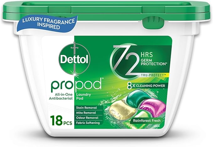 Dettol Propo All in One Laundry Capsules 18 Pods Rainforest Fresh
