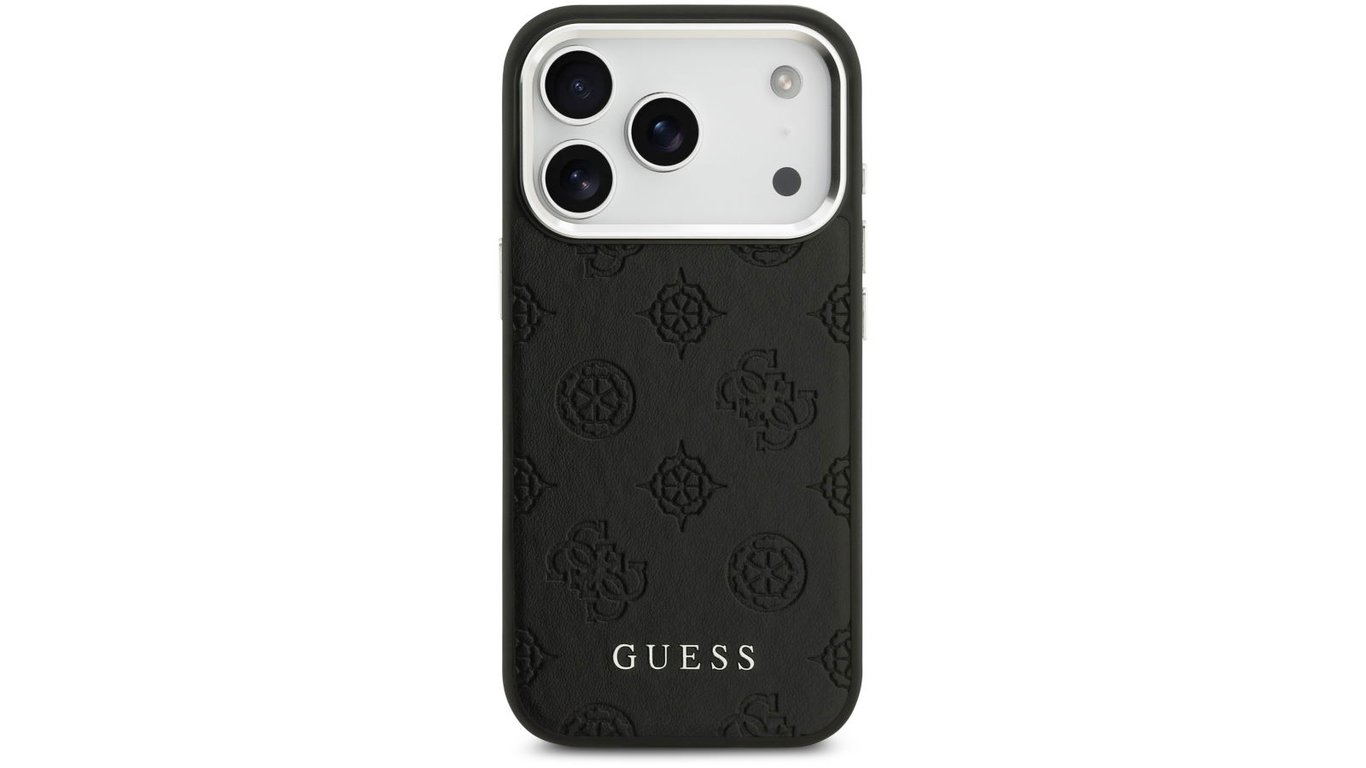 Guess Peony Smooth PU Leather (MS) - iPhone 17 Pro - Black