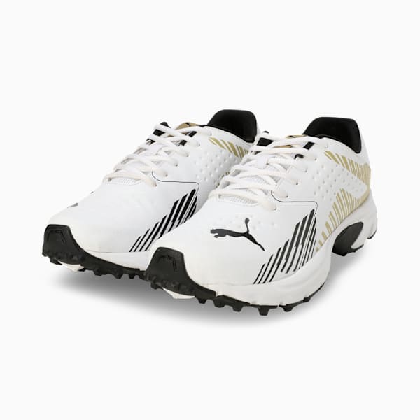 PUMA Cricket Shoes 107350062 - PUMA White-Metallic Gold-PUMA Black - UK 7