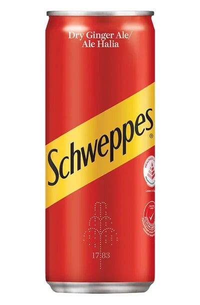 SCHWEPPES DRY GINGER ALE SPARKLING BEVERAGE 320ml