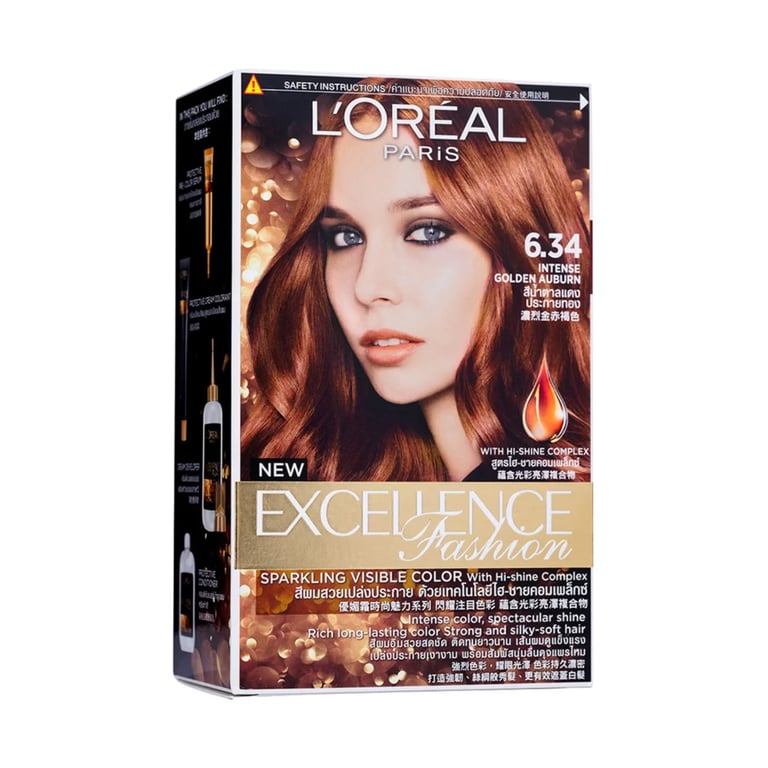 L'OREAL PARIS EXCELLENCE FASHION HAIR COLOR 6.34 EBT PERMANENT DYE 252g