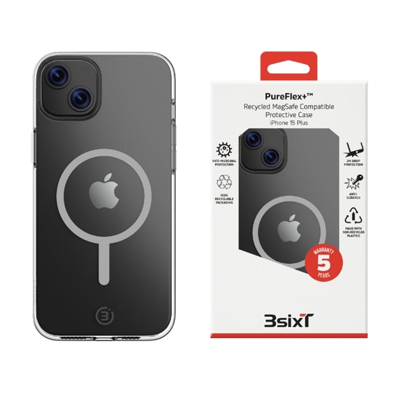 3sixT PureFlex+ - iPhone 15 Plus - (MS)(RC) Clear/Clear