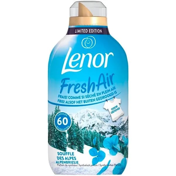 LENOR FABRIC SOFTENER FRESH AIR ALPINE BREEZE LONG-LASTING SCENT 840ml 60 WASHES