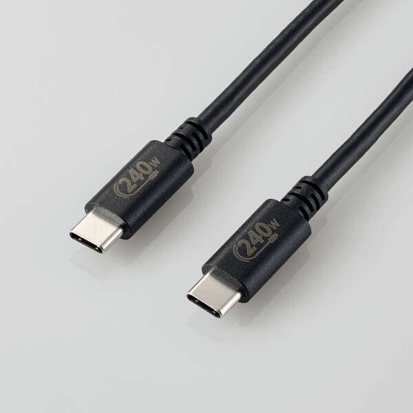 Elecom 240w Usb-C To Usb-C Power Delivery Cable (2m, Black)