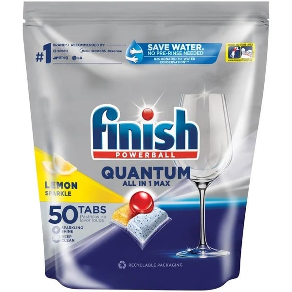 FINISH QUANTUM ALL IN ONE DISHWASHER TABLET 50 TABS 50TABLETS