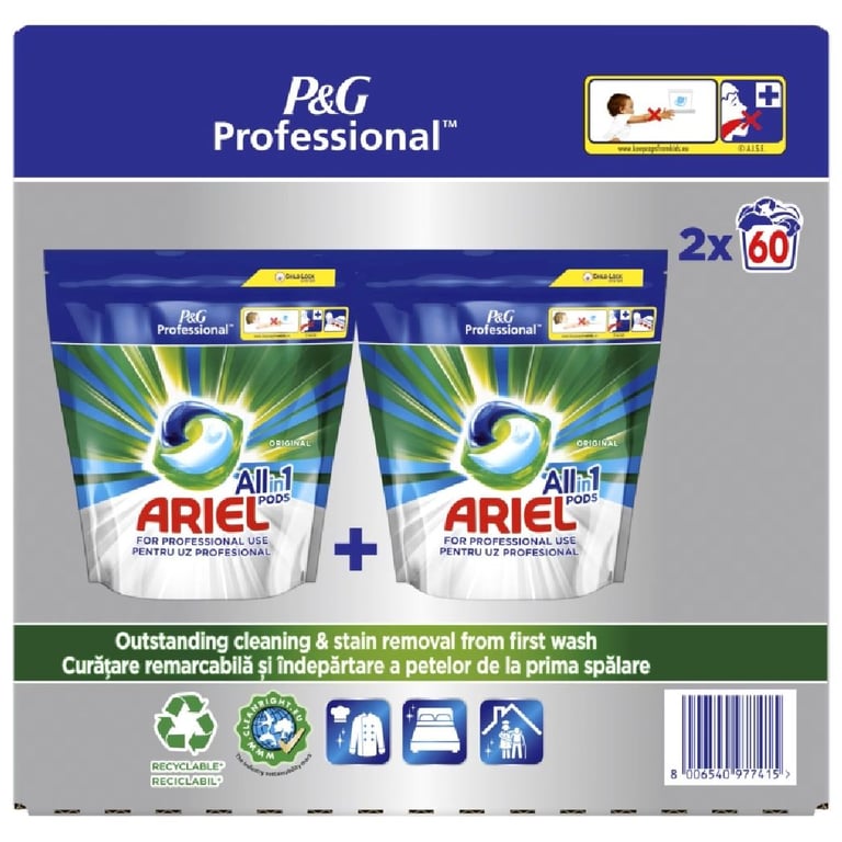 Ariel Detergent Capsule 2x60 Pieces Allin1 Regular