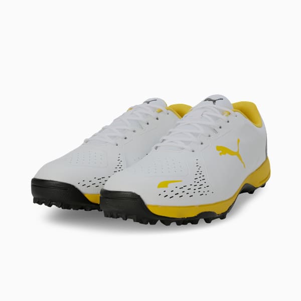 PUMA Cricket Shoes 108480012 - PUMA White-PUMA Black-Pele Yellow - UK 10