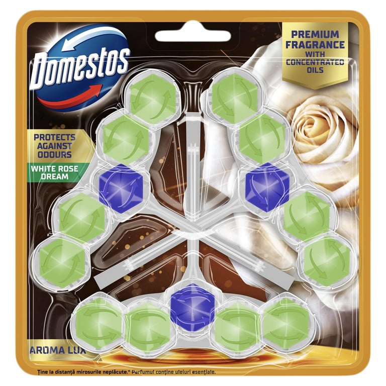 Domestos White Rose Dream Toilet Air Freshener 3x50 Grams
