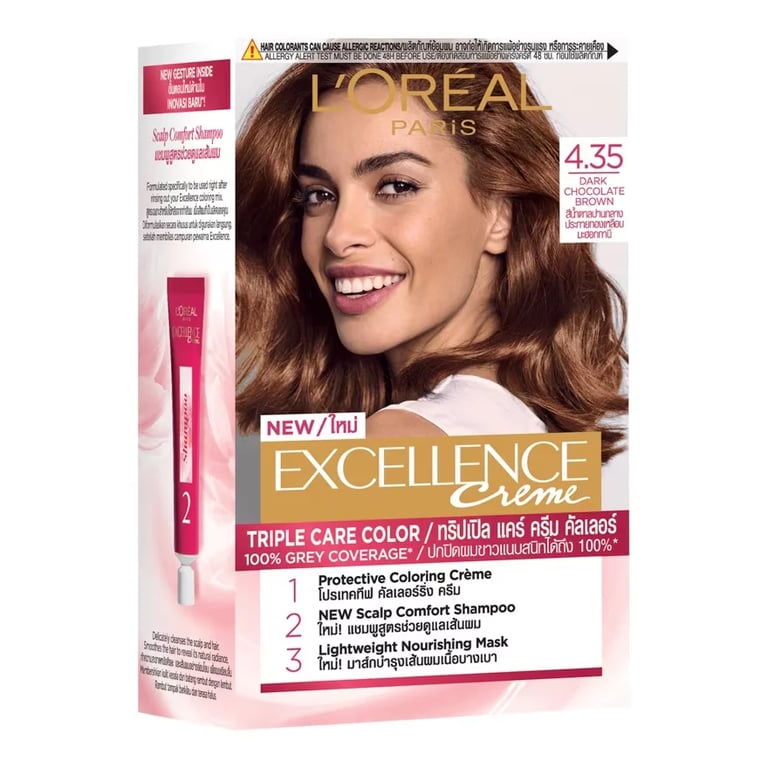 L'OREAL PARIS EXCELLENCE CREME HAIR COLOR P3 4.35 DARK CARAMEL BROWN 252g