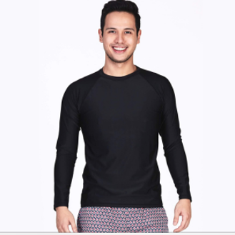Men's Long Sleeve Rash Top (Black) 