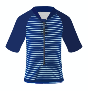 FUNFIT JUNIOR STRIPED RASH GUARD TOP UNISEX UPF50+ SIZE 4