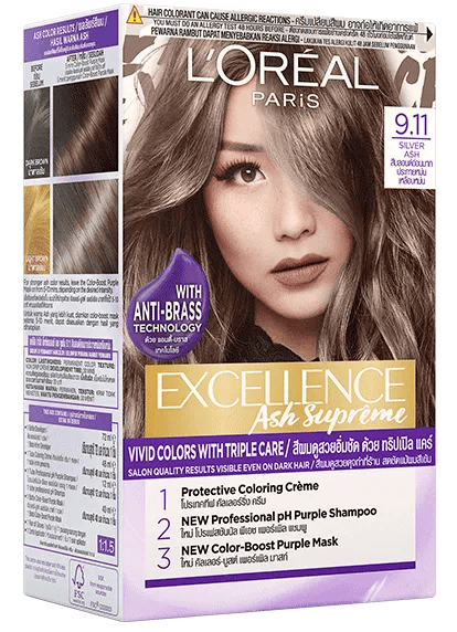 L'OREAL PARIS EXCELLENCE FASHION ASH 9.11 EBT HAIR COLOR DYE 240.1g
