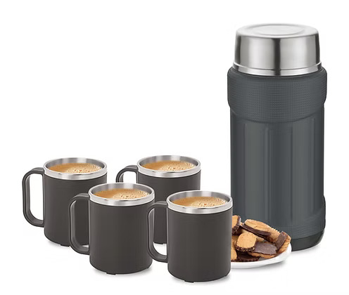 INSULATED FLASK & LUNAR MUG GIFT SET - STAINLESS STEEL DRINKWARE COMBO