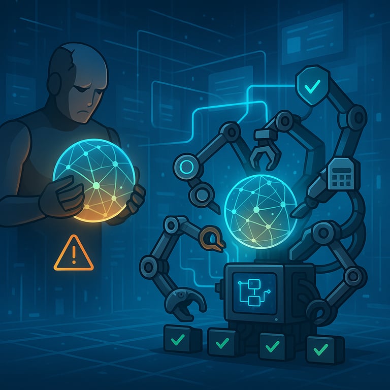 Multiple AI components working together in a system diagram