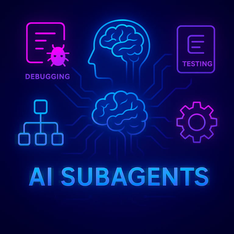 Claude Code subagents workflow diagram showing specialized AI assistants