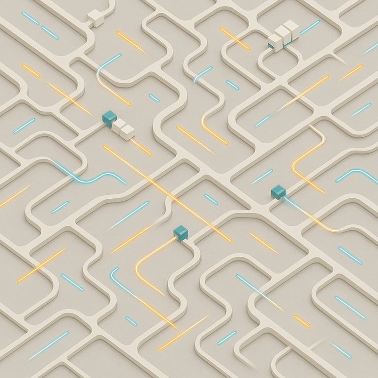 Multiple AI components working together in a system diagram