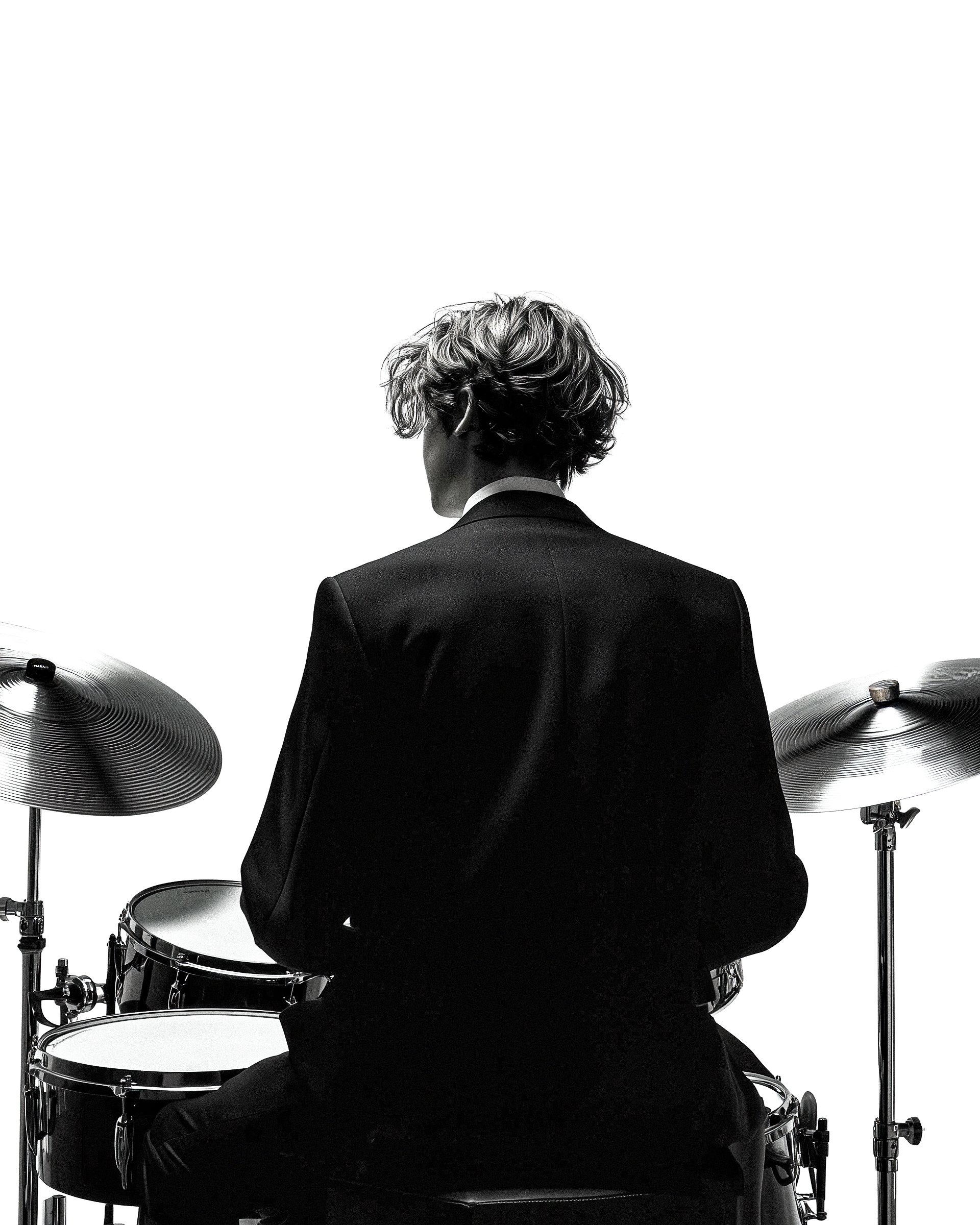 Drummer in Black Suit