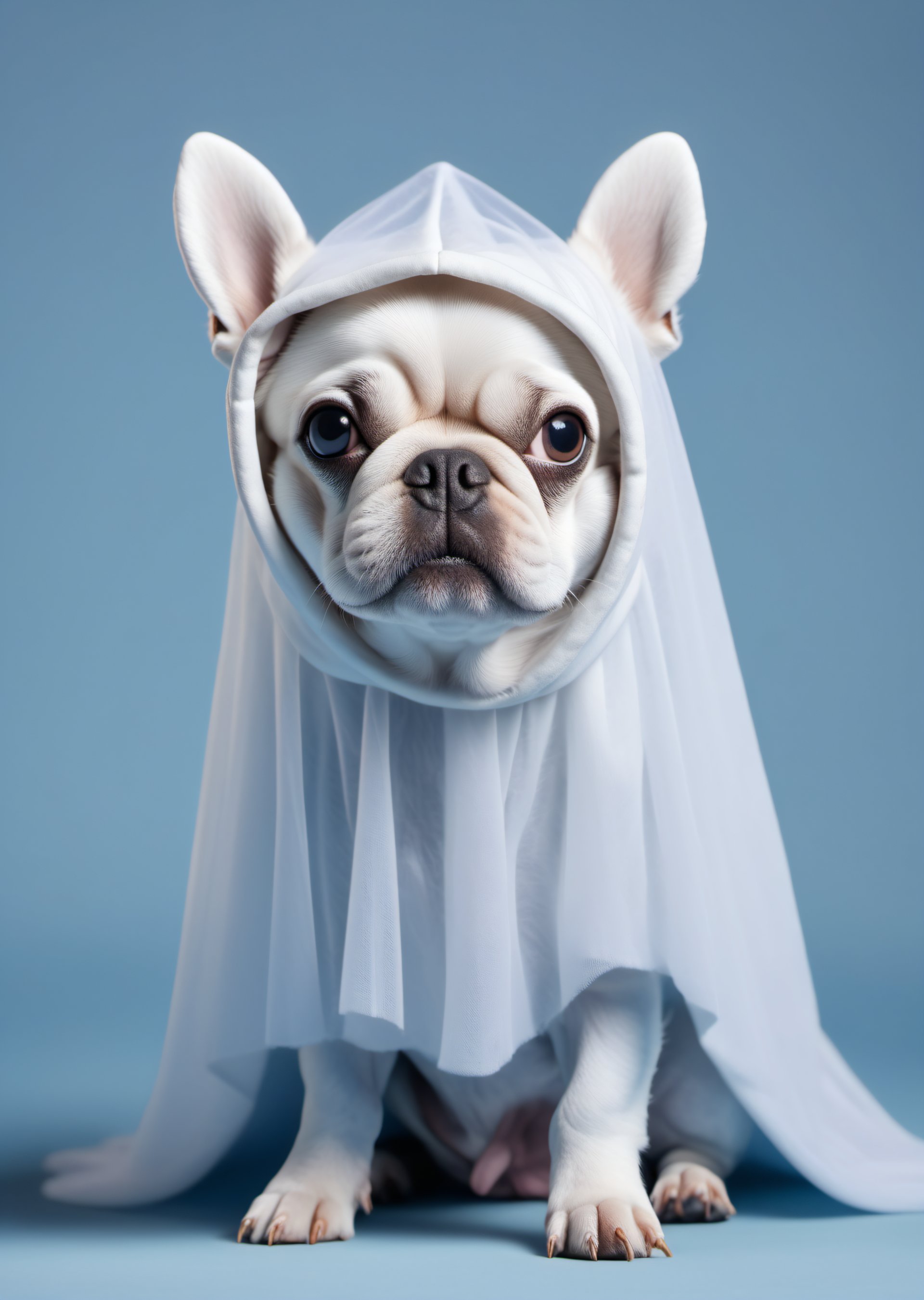 french bulldog ghost costume