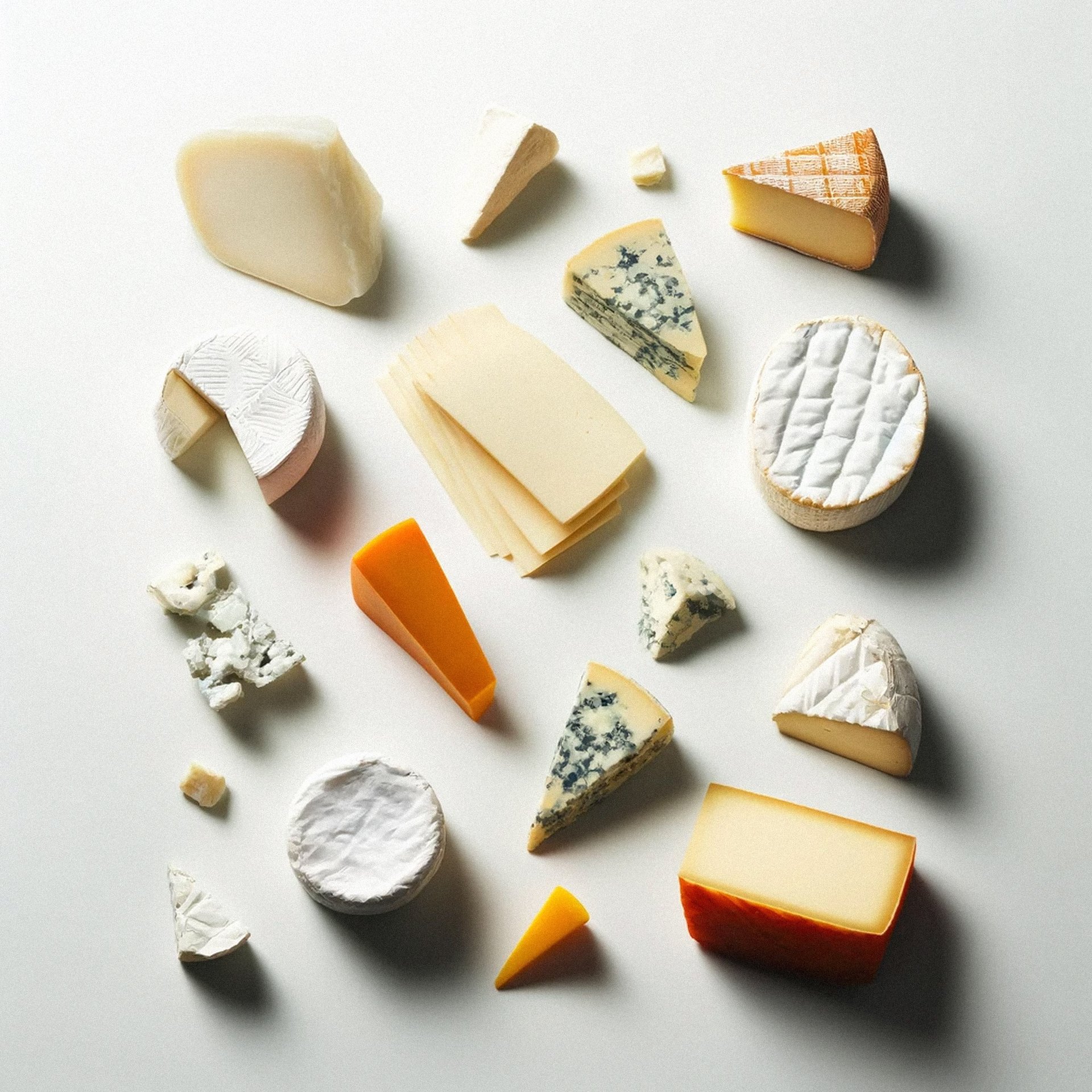 various cheese pieces 