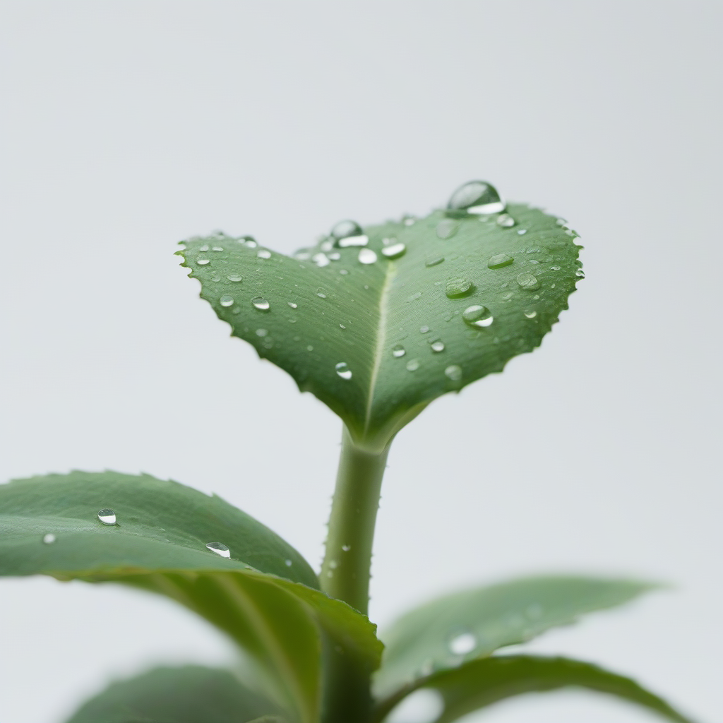 a plant with water droplets