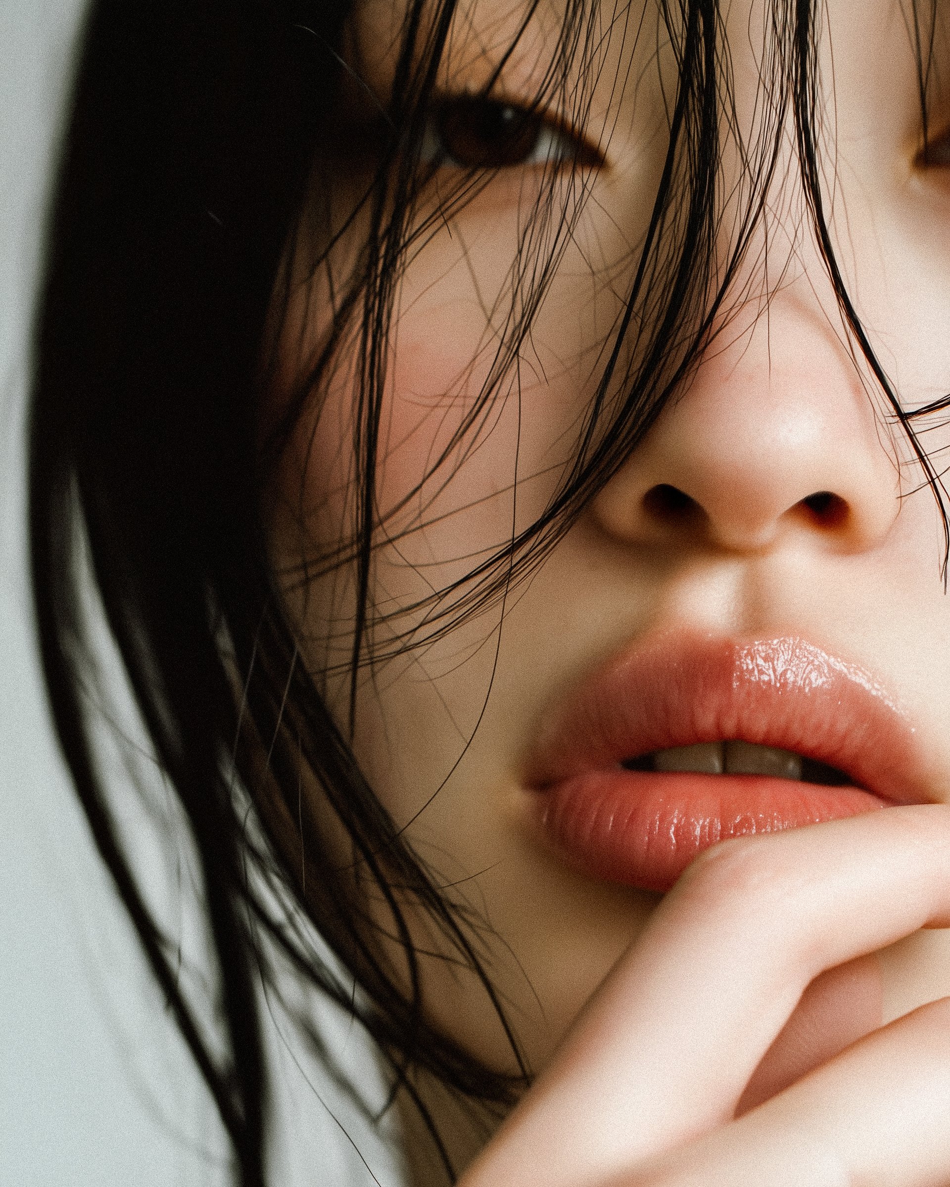 Wet Hair Beauty Closeup