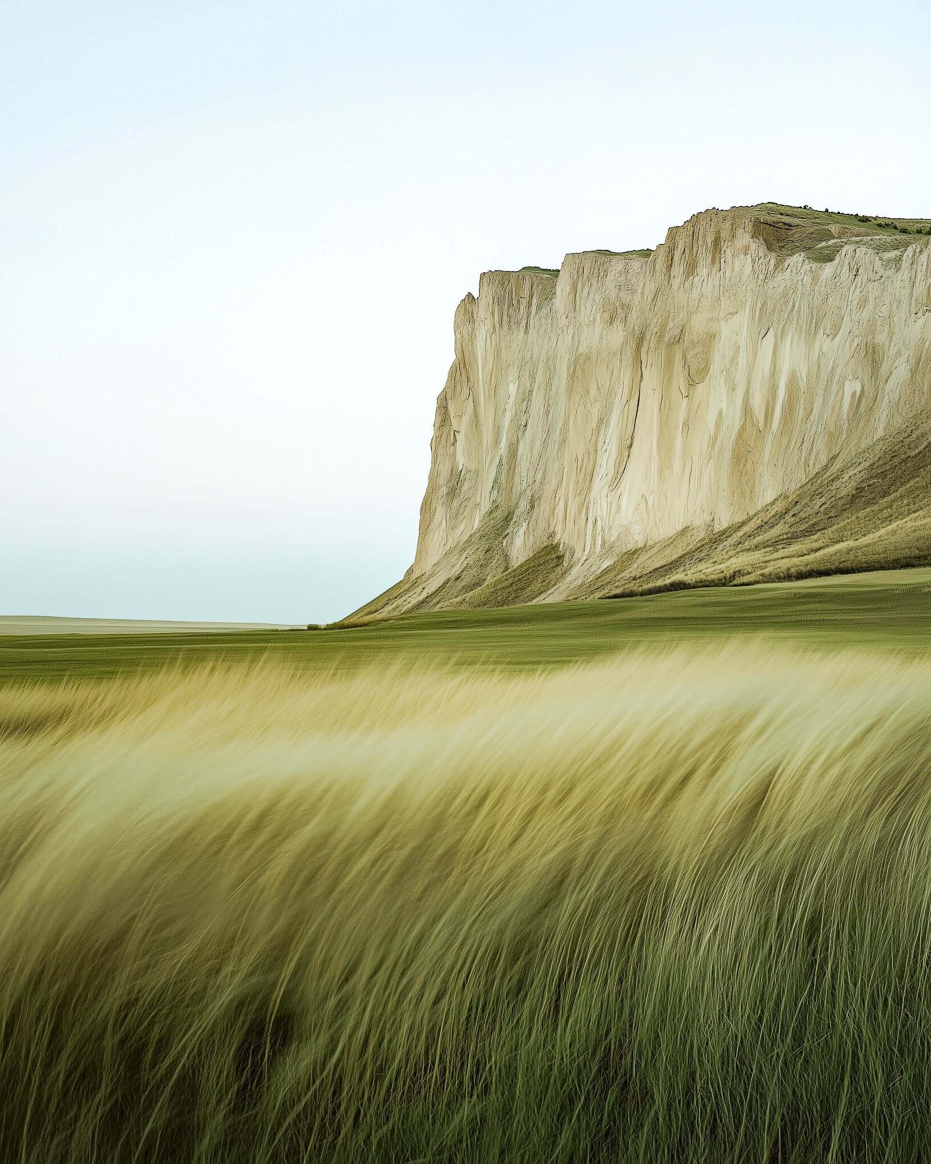 Wind over grass fields