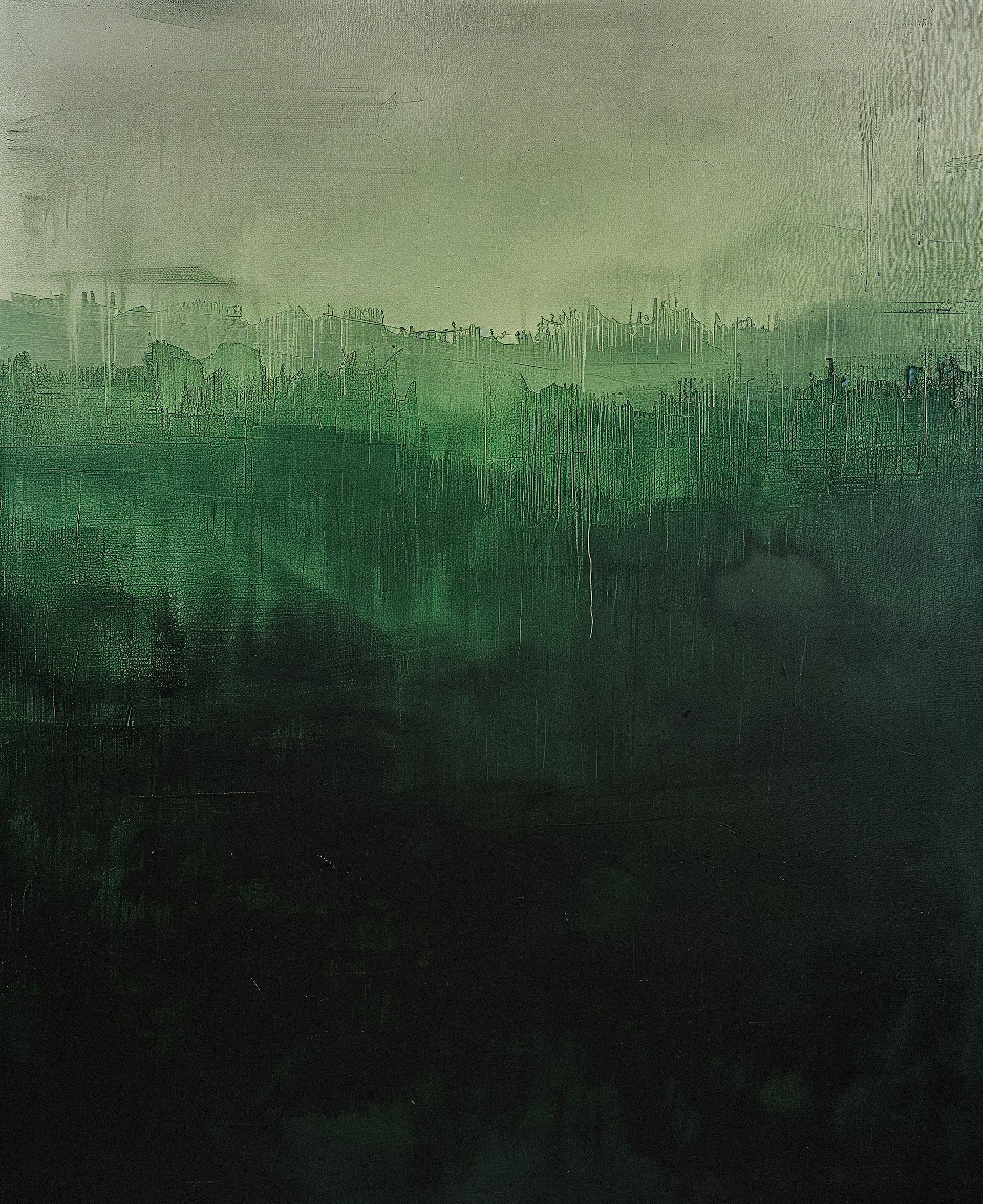Dark green painting