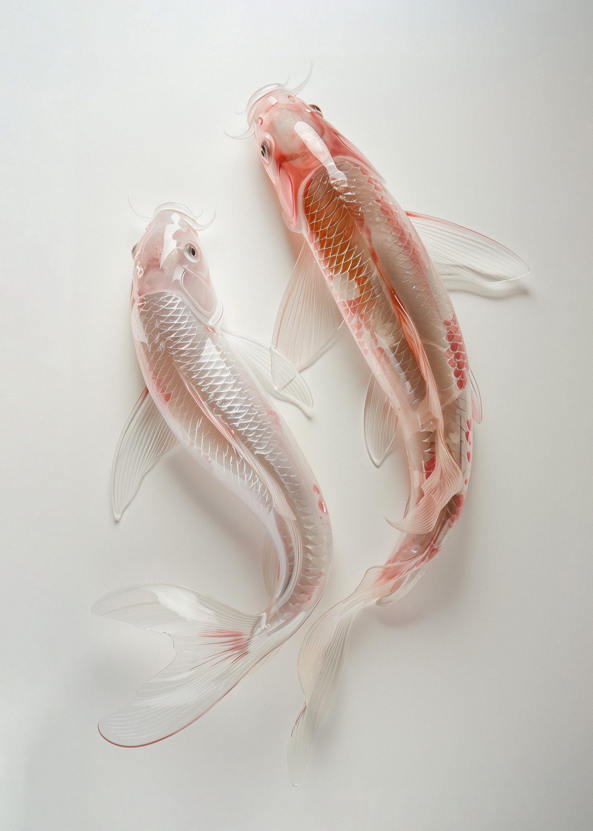 Two transparent carp