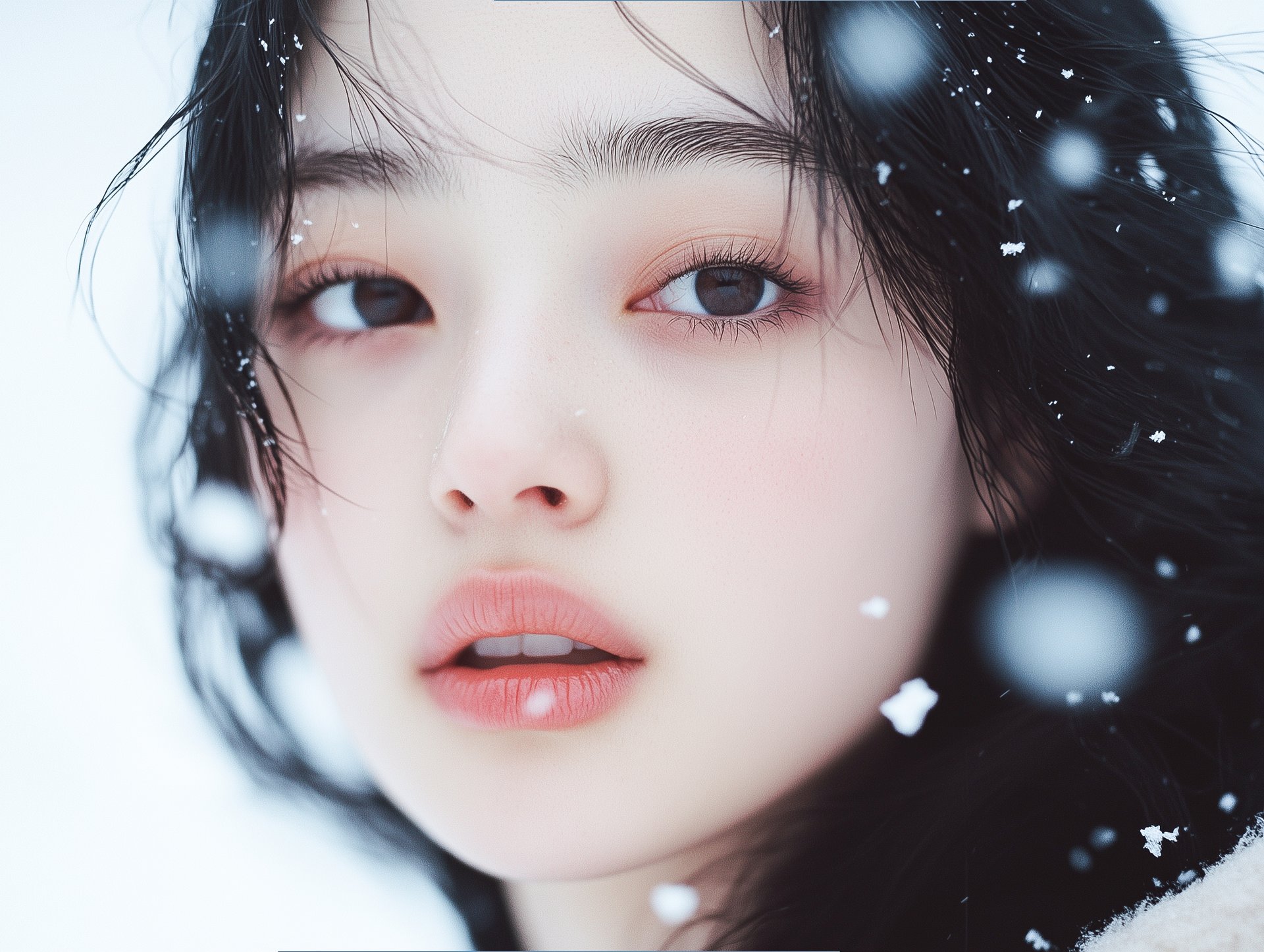 눈 내리는 겨울의 고요함