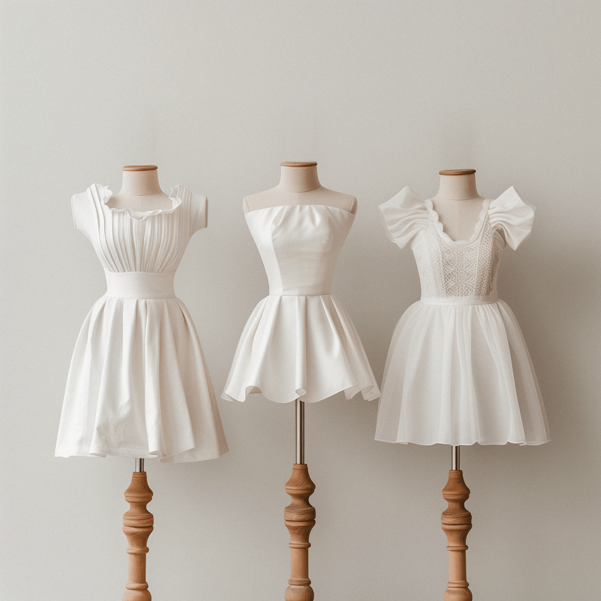 mannequins in white dress