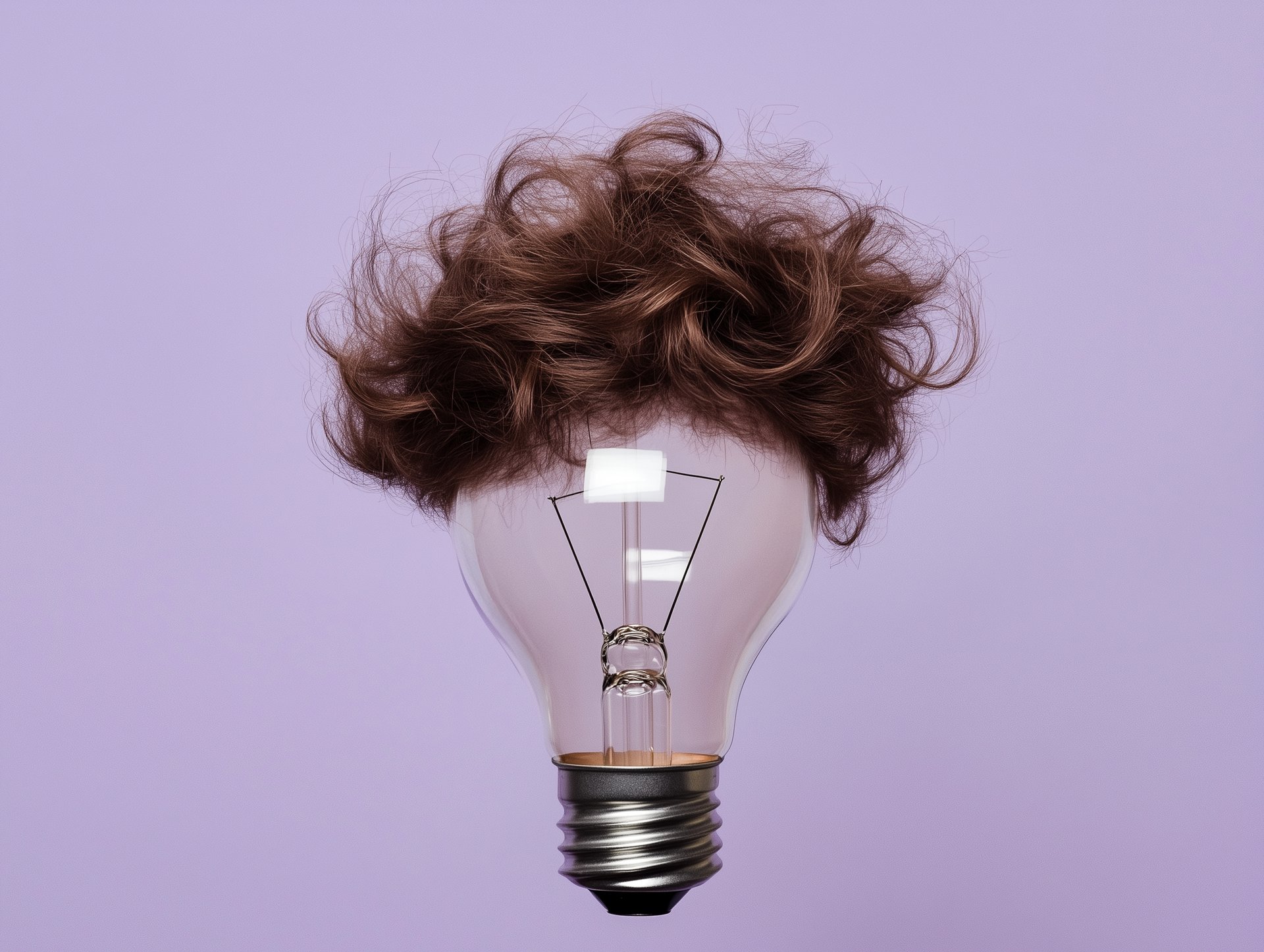 Light bulb with hair