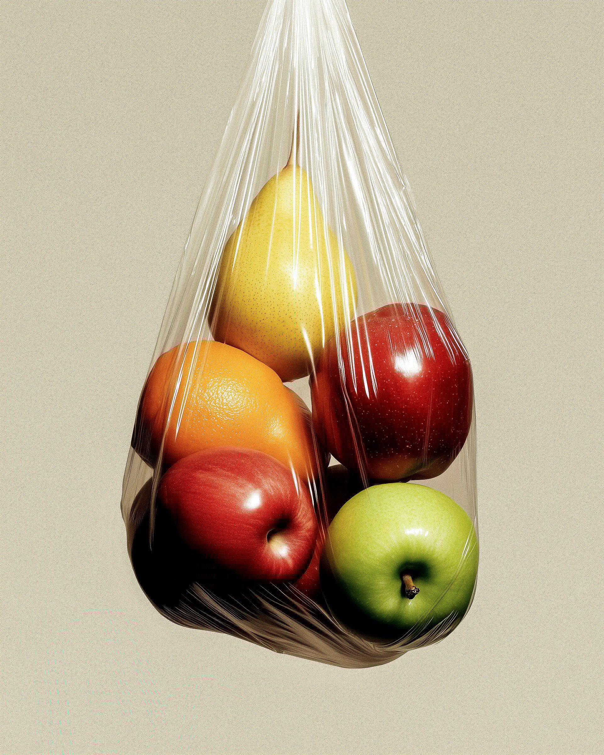 Assorted Fruits In Plastic Bag